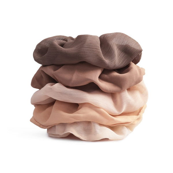 Kitsch Crepe Scrunchie 5 pieces Terra Cotta