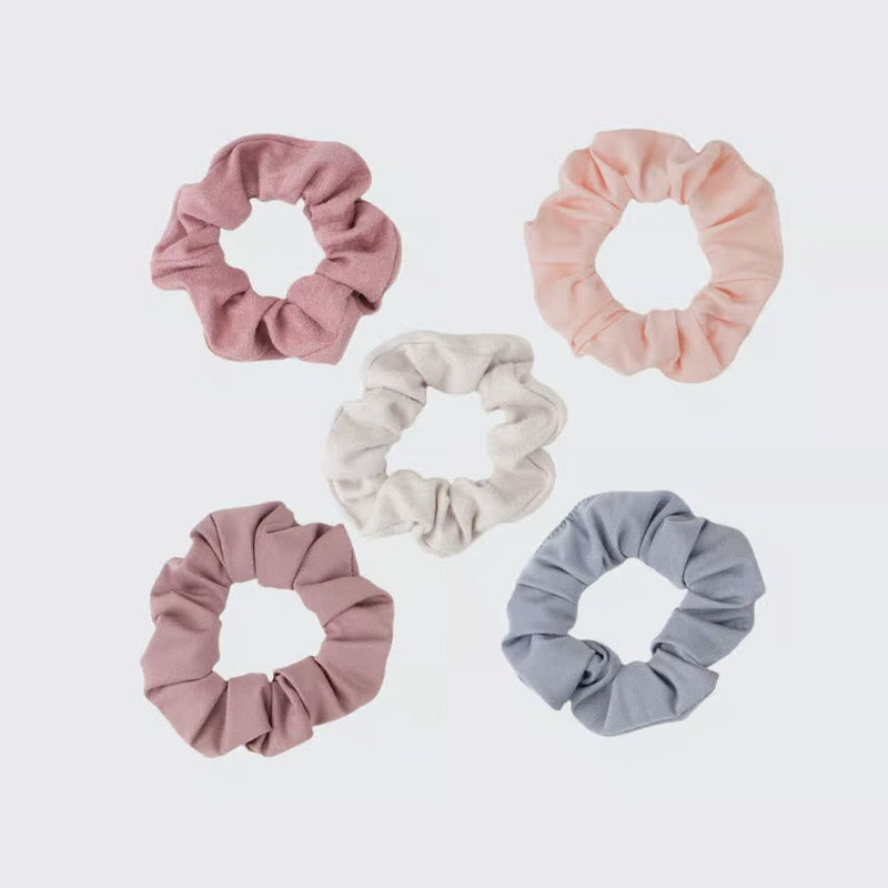 Kitsch Suede Matte Scrunchies 5 Pieces Blush/Mauve