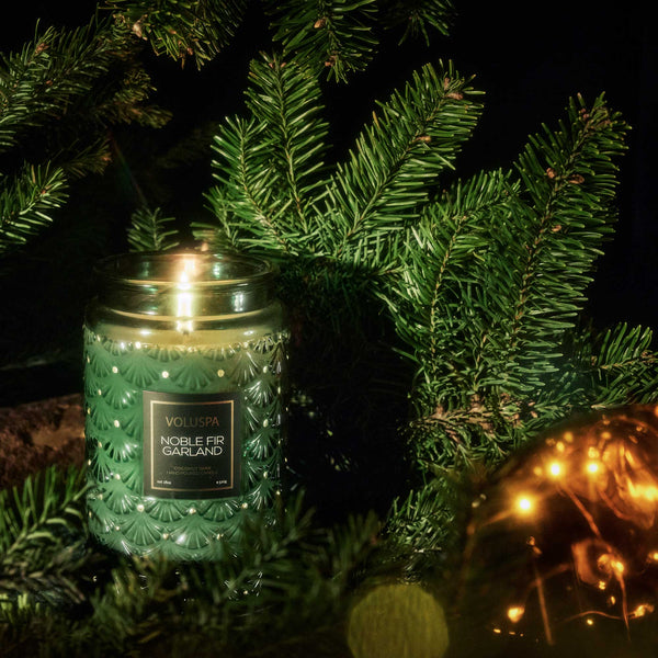 Voluspa Noble Fir Garland Large Jar Candle