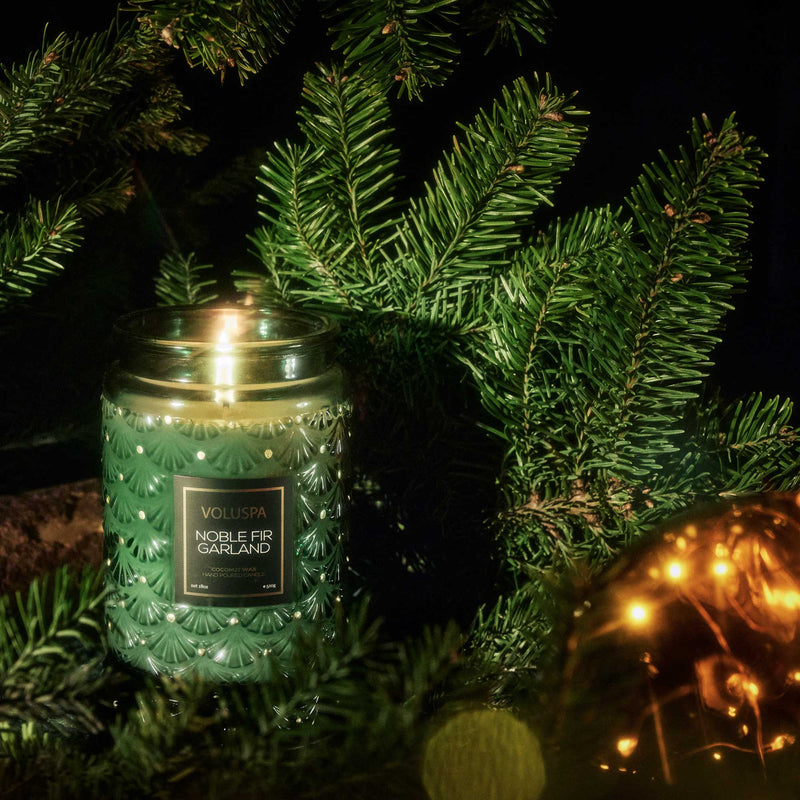 Voluspa Noble Fir Garland Large Jar Candle