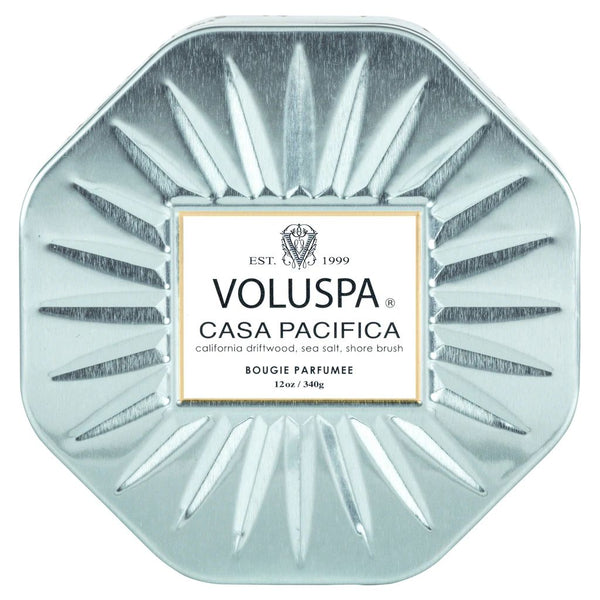 Voluspa Casa Pacifica 3 Wick Octagon Tin Candle