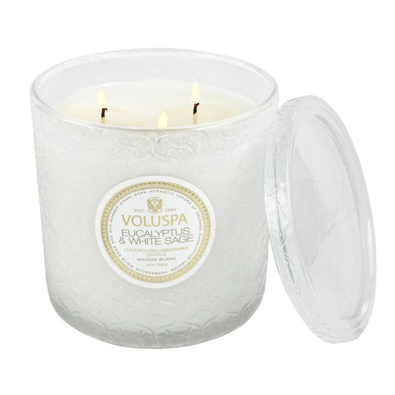 Voluspa Eucalyptus & White Sage Luxe Candle