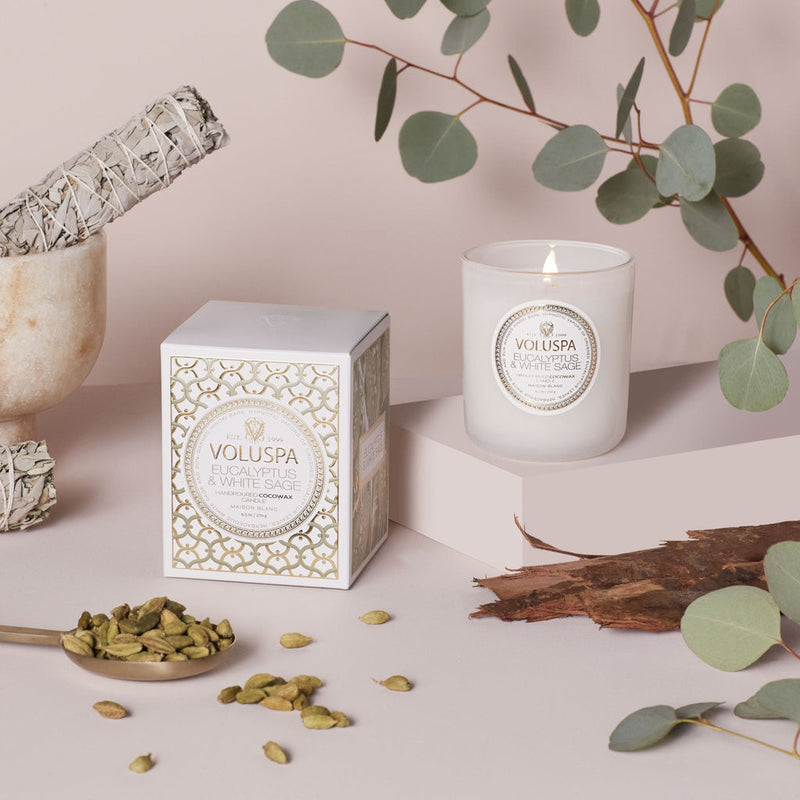 Voluspa Eucalyptus & White Sage Classic Maison Boxed Candle