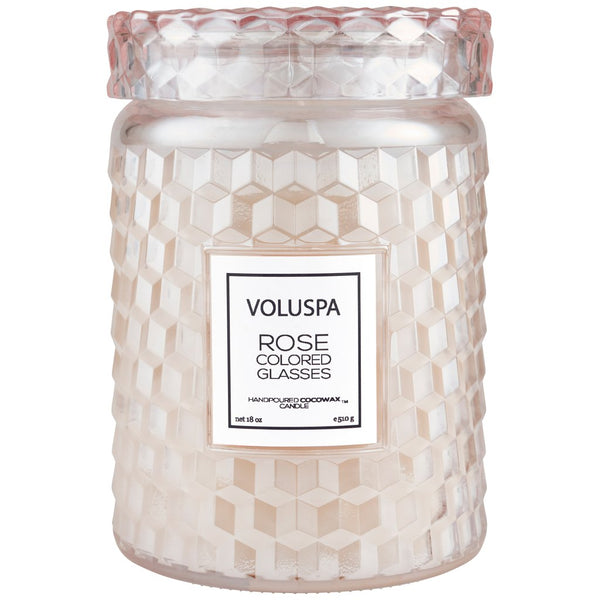 Voluspa Rose Colored Glasses Large Glass Candle