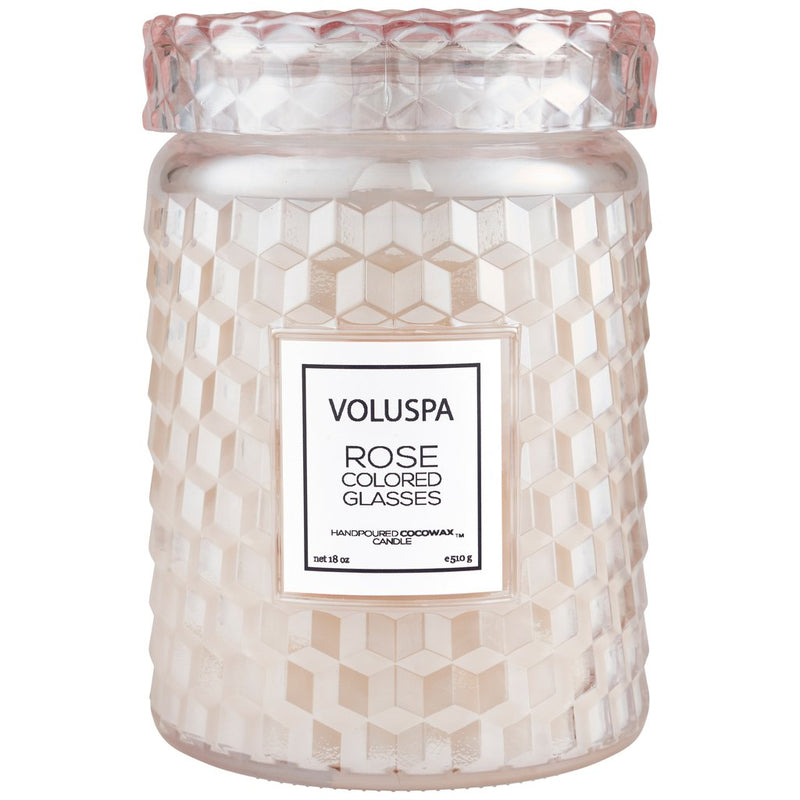 Voluspa Rose Colored Glasses Large Glass Candle