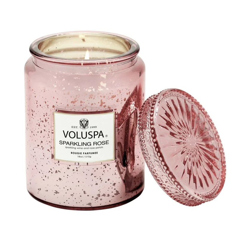 Voluspa Sparkling Rose Large Glass Candle
