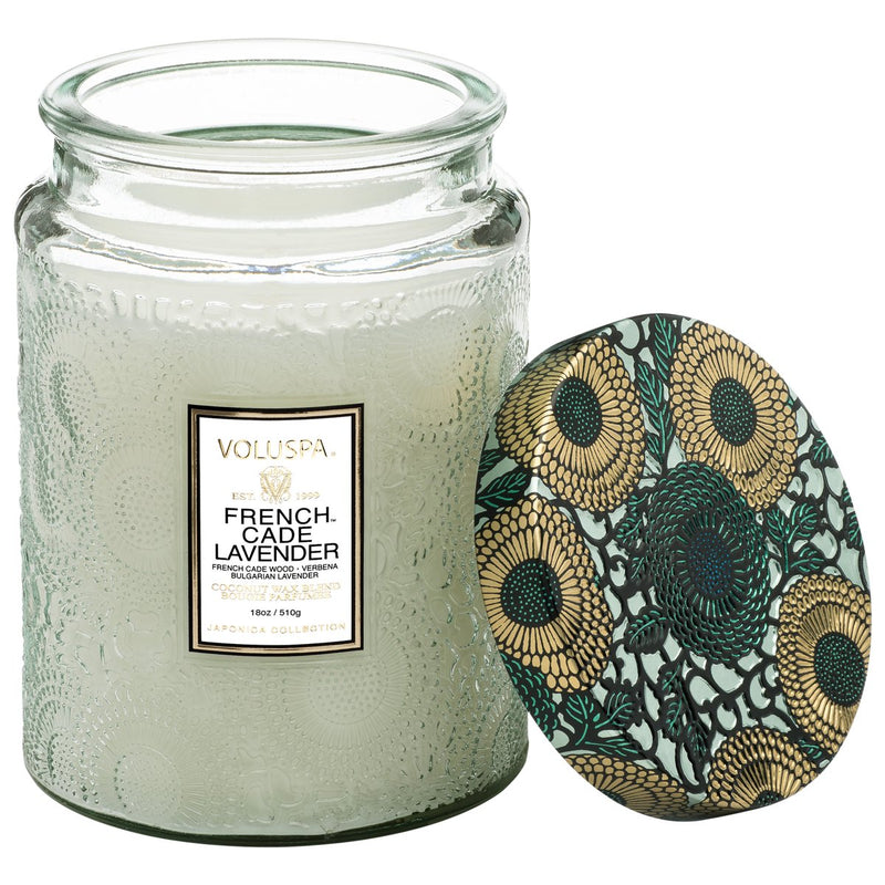 Voluspa French Cade & Lavender Large Glass Jar Candle