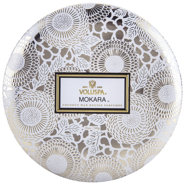 Voluspa Mokara 3 Wick Candle in Decorative Tin