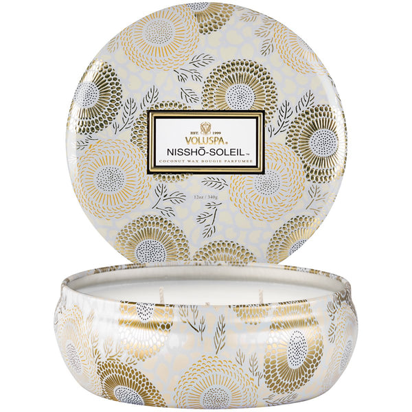 Voluspa Nissho-Soleil 3 Wick Candle in Decorative Tin