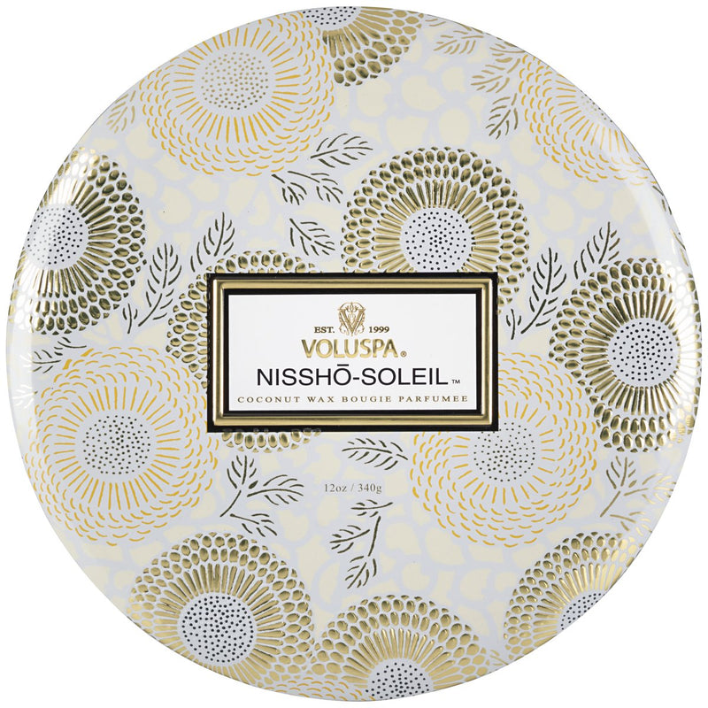 Voluspa Nissho-Soleil 3 Wick Candle in Decorative Tin